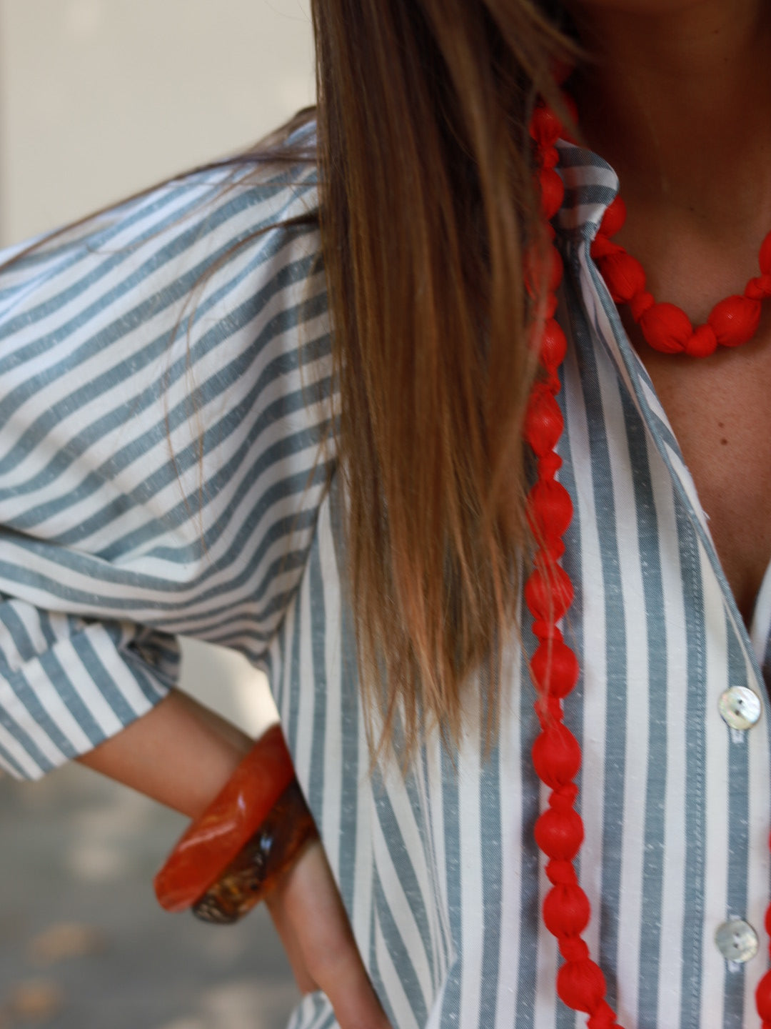 Vestido FRUFRU riscas azuis