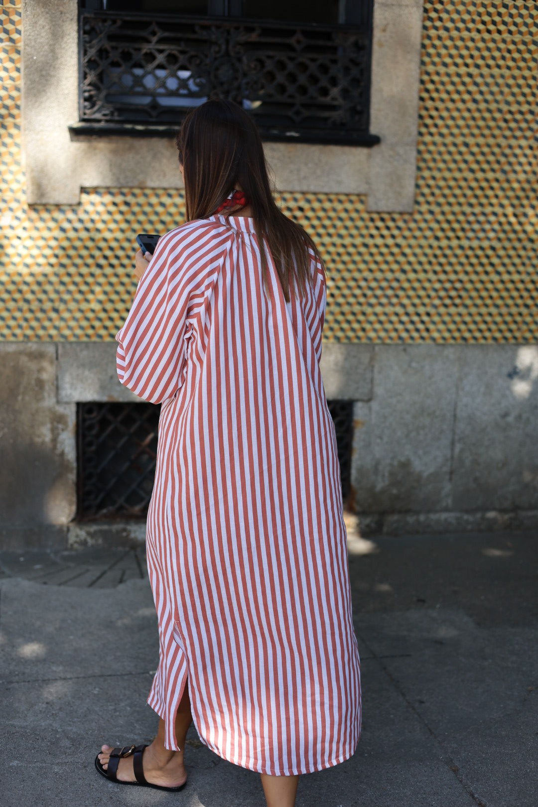 Vestido FRUFRU riscas vermelhas