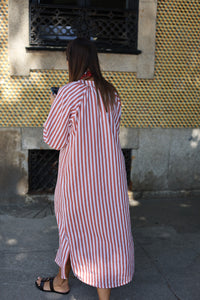 Vestido FRUFRU riscas vermelhas