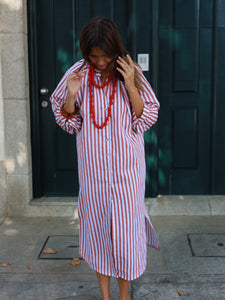 Vestido FRUFRU riscas vermelhas