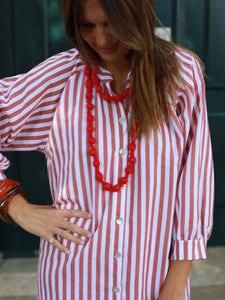 Vestido FRUFRU riscas vermelhas