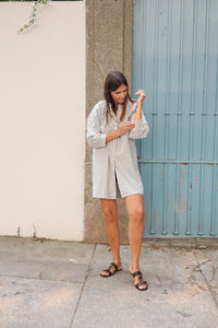 Vestido FRIDA studio riscas azuis
