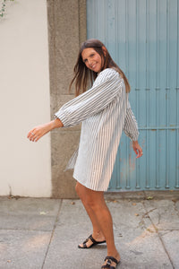 Vestido FRIDA studio riscas azuis