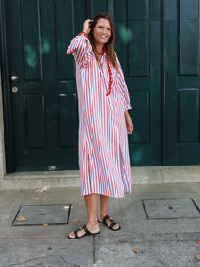 Vestido FRUFRU riscas vermelhas