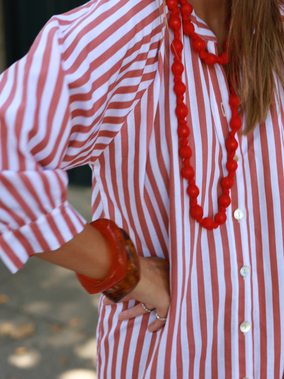 Vestido FRUFRU riscas vermelhas