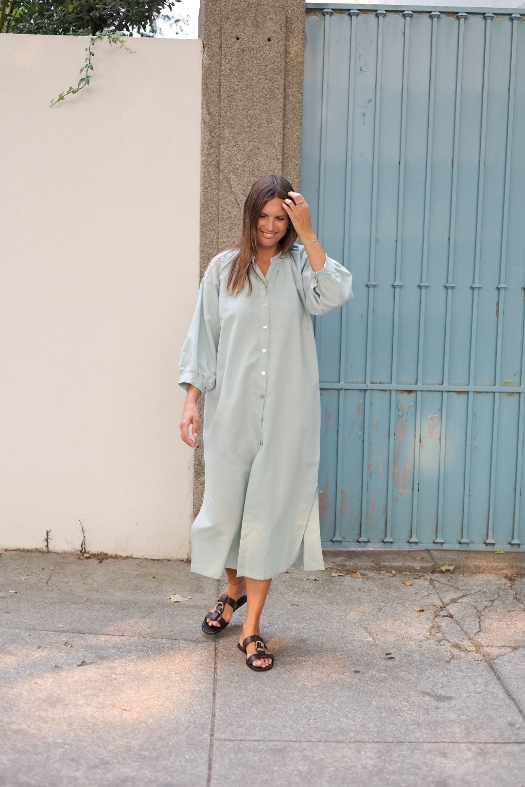 Vestido FRUFRU verde água