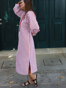 Vestido FRUFRU riscas vermelhas
