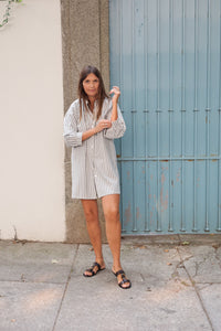 Vestido FRIDA studio riscas azuis