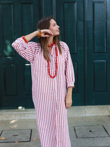 Vestido FRUFRU riscas vermelhas