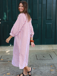 Vestido FRUFRU riscas vermelhas