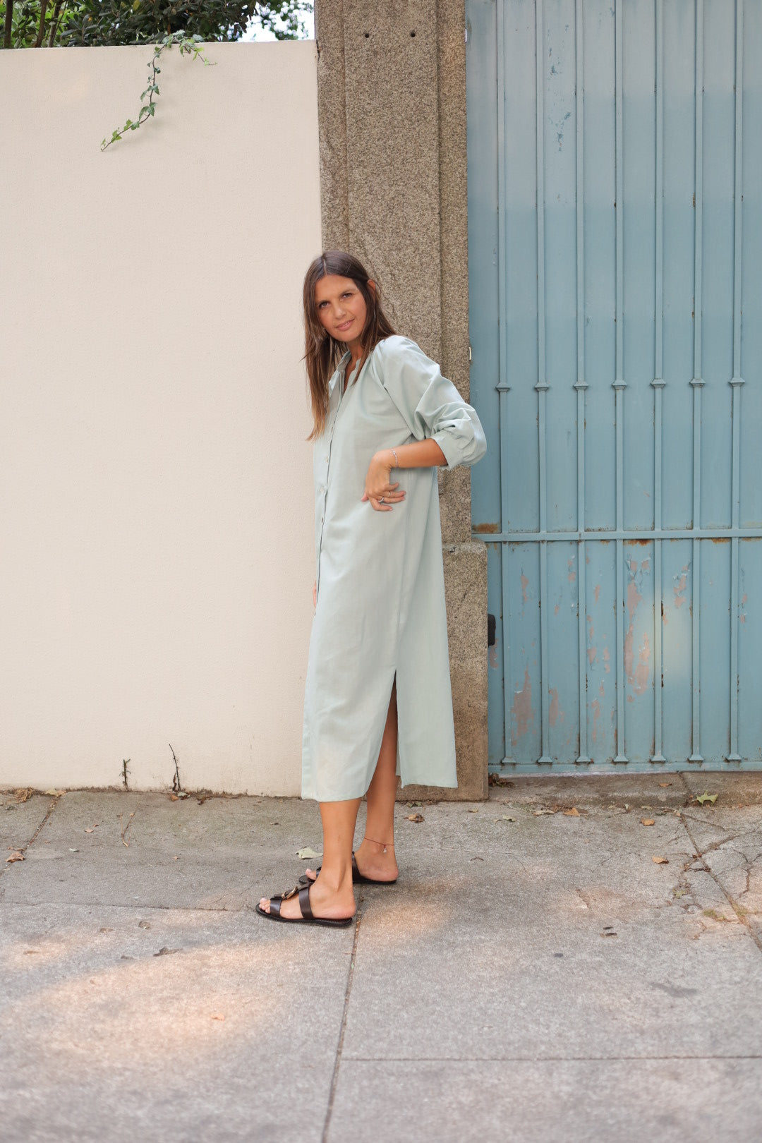Vestido FRUFRU verde água