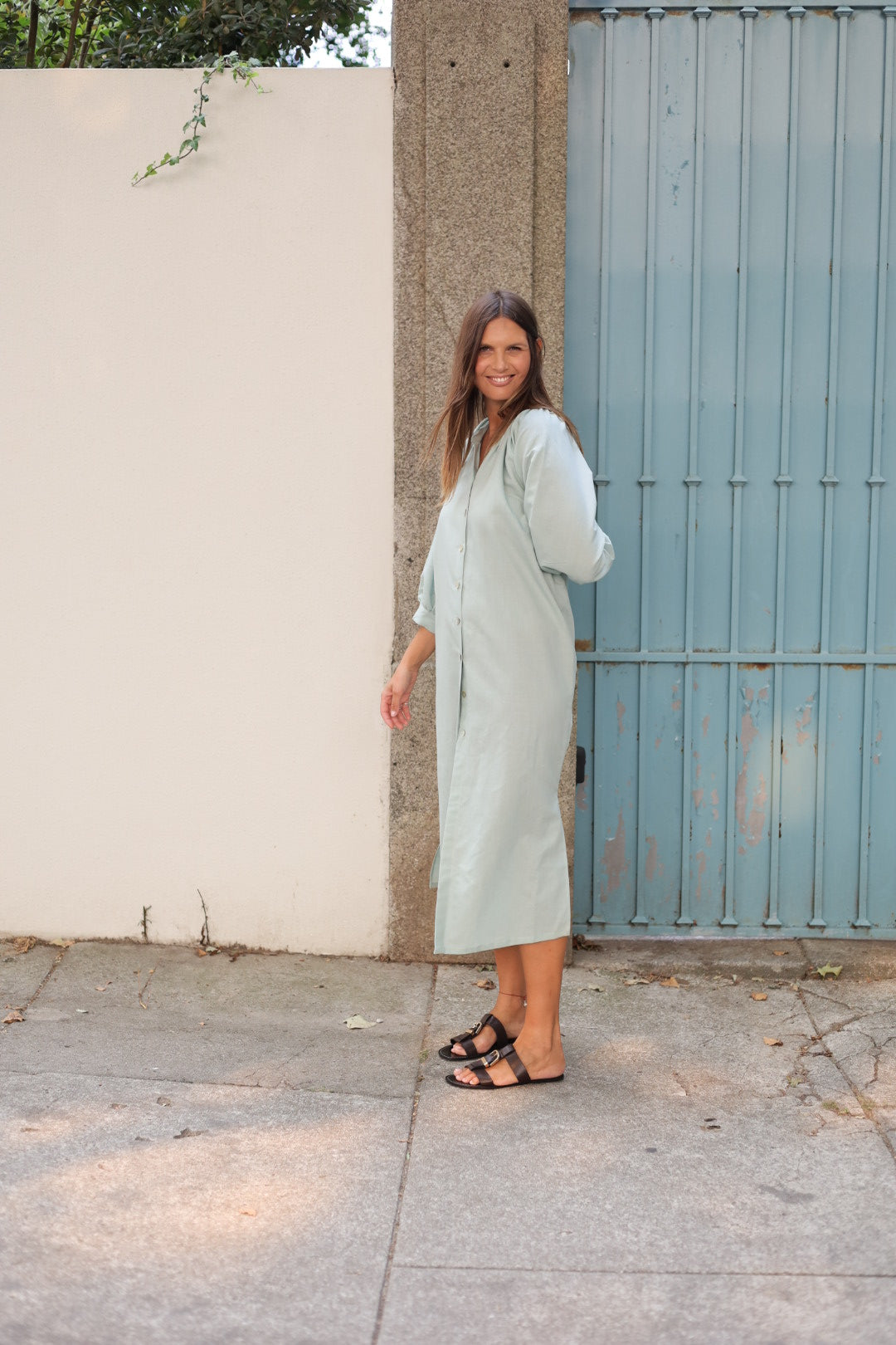 Vestido FRUFRU verde água